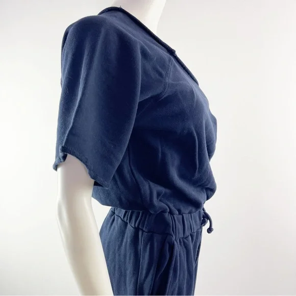 Rodeo Crowns Women's Navy Blue Short Sleeve Off The Shoulder Jumpsuit One Size